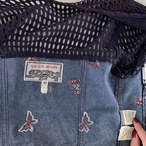 Krizia Jeans: vintage fish net patterned designer top - Picture 2 of 4